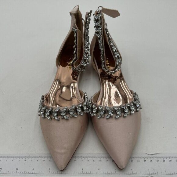 XYD Women Classic Pointed Toe D'Orsay Wedding Flat Sandals Sparkly Rhinestones A - Picture 3 of 8